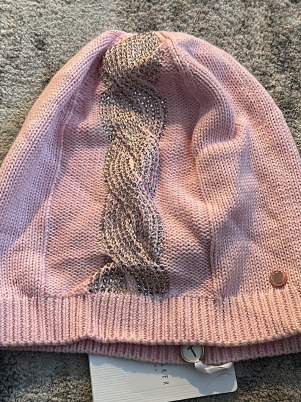 Ted Baker Pink Embellished Slouchy Hat